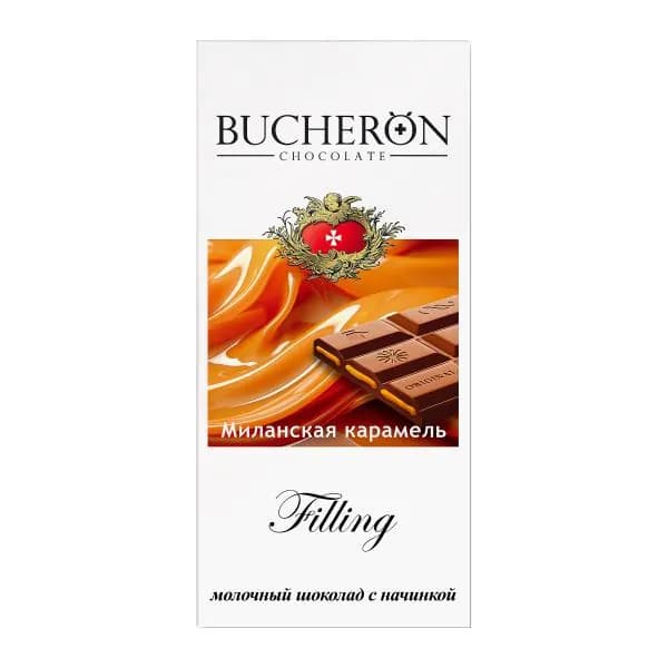 Шоколад Bucheron Filling молочный с начинкой миланская карамель 85г
