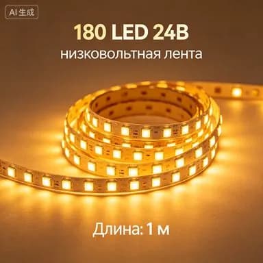Светодиодная лента 12 Вт, IP21, Теплый белый, 1 шт