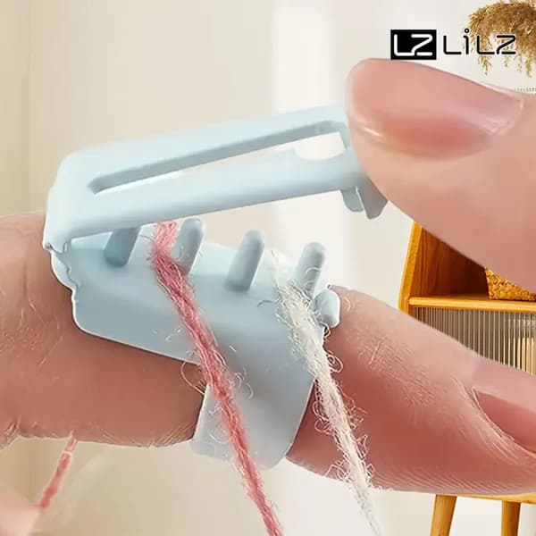 Пластиковый наперсток для проводов, инструмент для плетения DIY, вязальный держатель нити, светло-голубой, 1 шт-LZ
