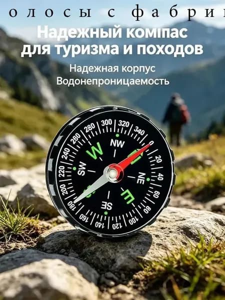 Портативный компас, для использования в лесу, на рыбалке, при сборе грибов, универсальный для детей и взрослых, зубчатая рамка, двуязычная шкала, 1