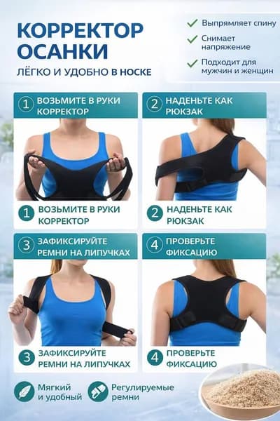 Эксклюзивный корректор осанки, универсальный пояс