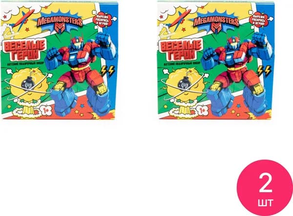 Косметический набор подарочный MegaMonsterS / МегаМонстры Веселые Герои для мальчиков: шампунь с кондиционером 2в1 250мл и гель-пена 2в1 250мл (комплект из 2 шт)