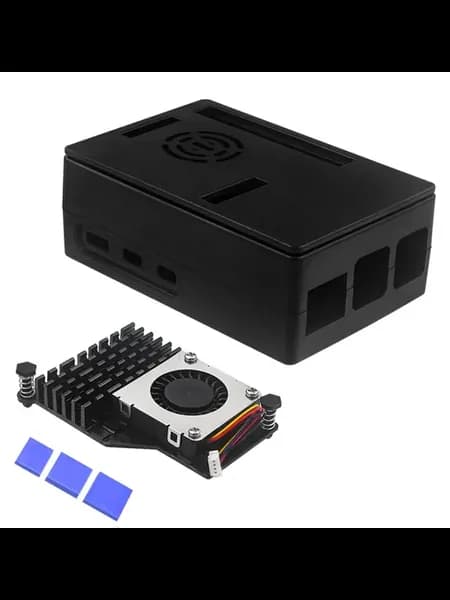 Корпус Raspberry Pi 5 черный с вентилятором