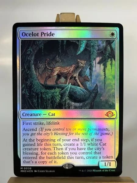 Портативные карты MTG Настройка и прокси высококачественной фольги Очелот Прайд #38