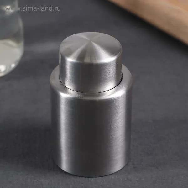 Пробка для вина вакуумная Профи , 4.5 7 см, нержавеющая сталь, серебристая