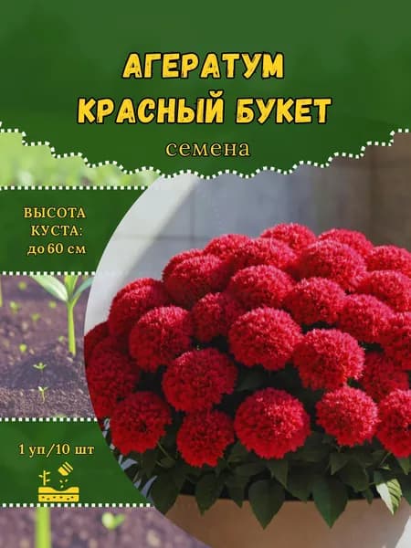 Агератум "Красный Букет" семена, 1 пачка