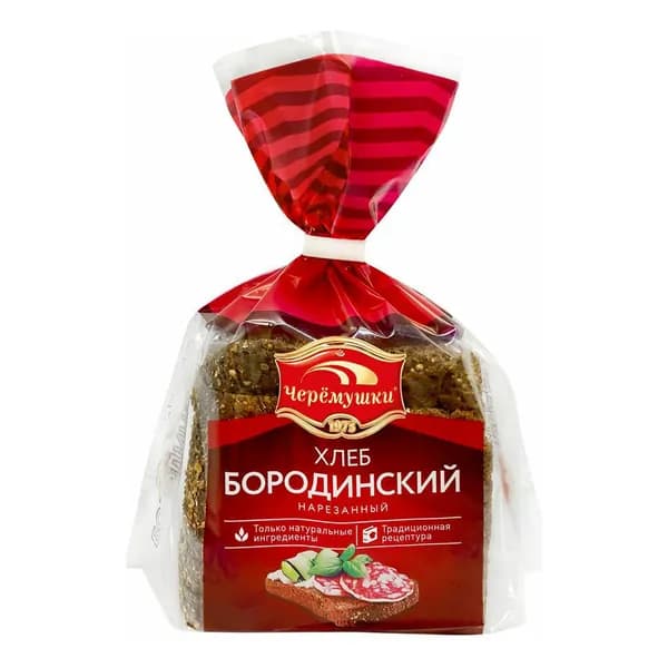 Хлеб Черемушки Бородинский ржано-пшеничный в нарезке 390 г