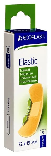 Ecoplast пластырь медицинский тканый (набор) elastic 72х19 мм 8 шт.