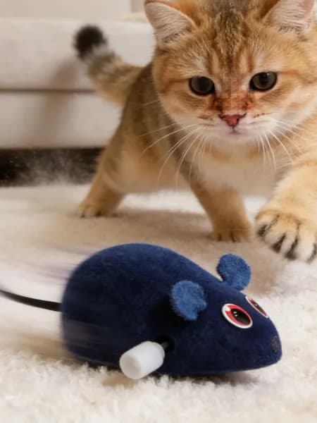 Игрушка для кошек Мышь Заводная со звуком
