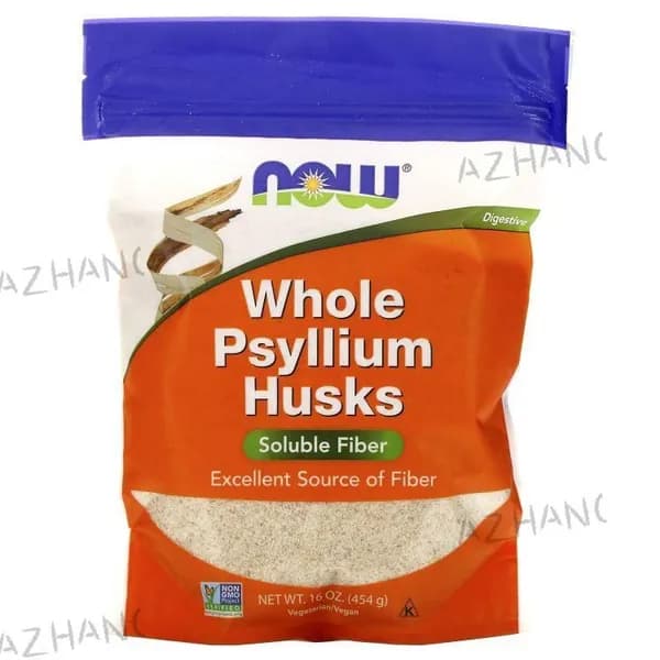 NOW, Whole Psyllium (Псиллиум), клетчатка, Цельная оболочка (шелуха) семян подорожника для пищеварения, 454 г