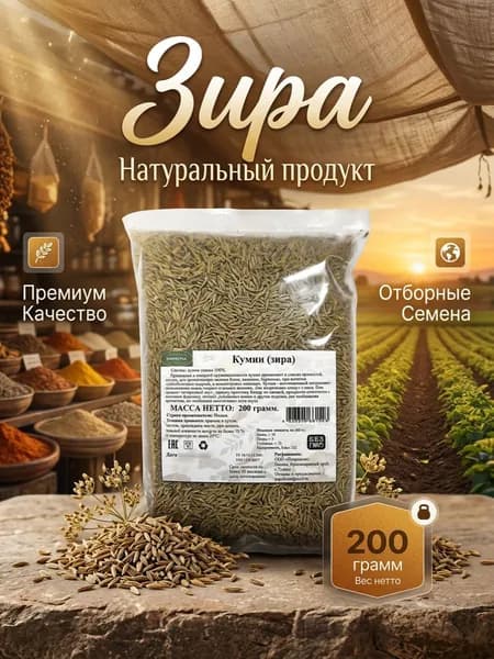 Кумин (Зира) семена 200гр
