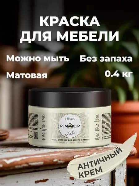Краска для мебели меловая, без запаха, матовая