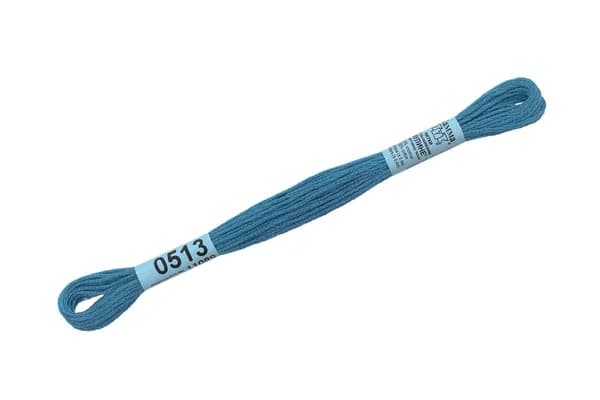 2 шт. Нитки для вышивания "Gamma" мулине ( 0207-0819 ) 100% хлопок 8 м №0513 синий 1 шт.