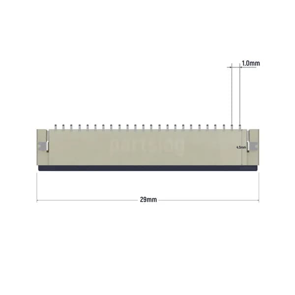 Коннектор для FFC FPC 24-pin шаг 1.0mm ZIF нижние контакты SMT (2 штуки)