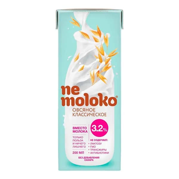 Напиток овсяный Nemoloko классический 3,2% 0,2 л
