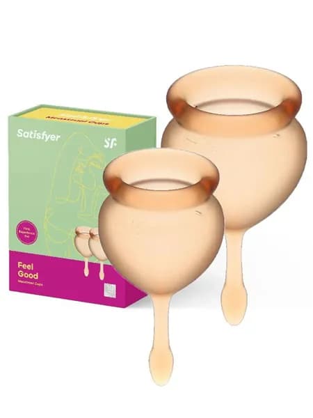 Менструальные чаши Satisfyer Feel Good, 15мл, 20 мл, оранжевые