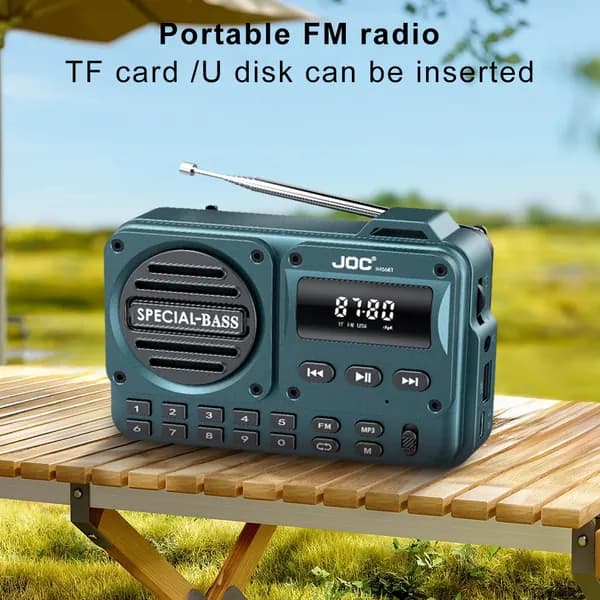 Портативная колонка JOC H456BT, регулируемое FM-радио, поддержка TF-карт, со светодиодным экраном