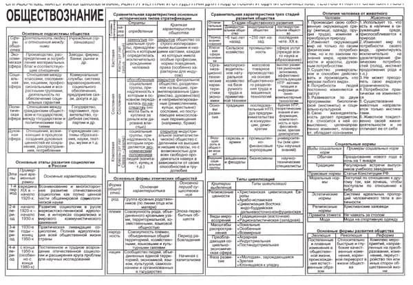 Карточки шпаргалки для школы (ламинированные). А5 Обществознание. 1 шт.