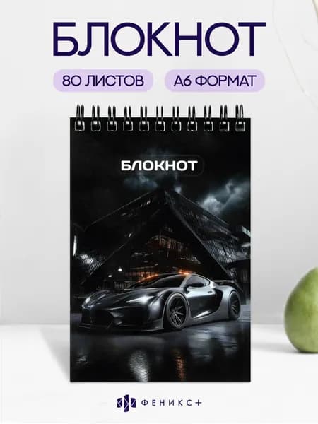 Блокнот А6 Феникс+ 80 листов, на пружине, клетка