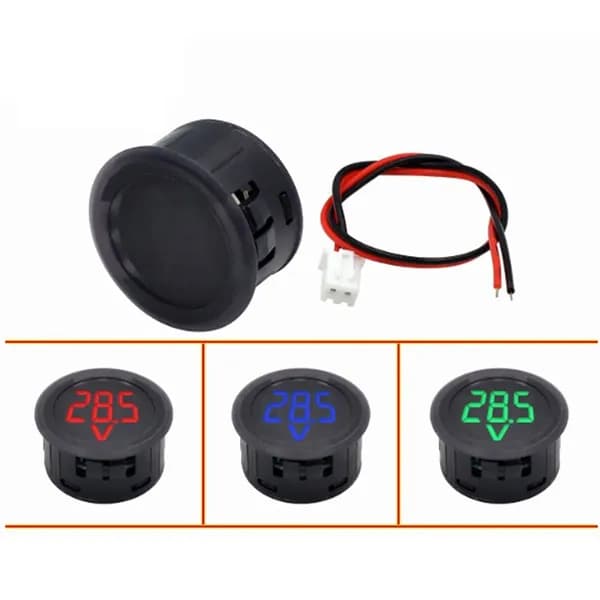Круглый DC5-100V Светодиодный Цифровой Дисплей, Круглая Двухпроводная Головка Вольтметра Постоянного Тока