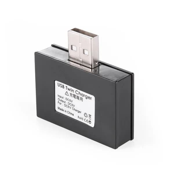 USB-разветвитель 1 на 2 для зарядки от адаптера постоянного тока 5 В, чёрный