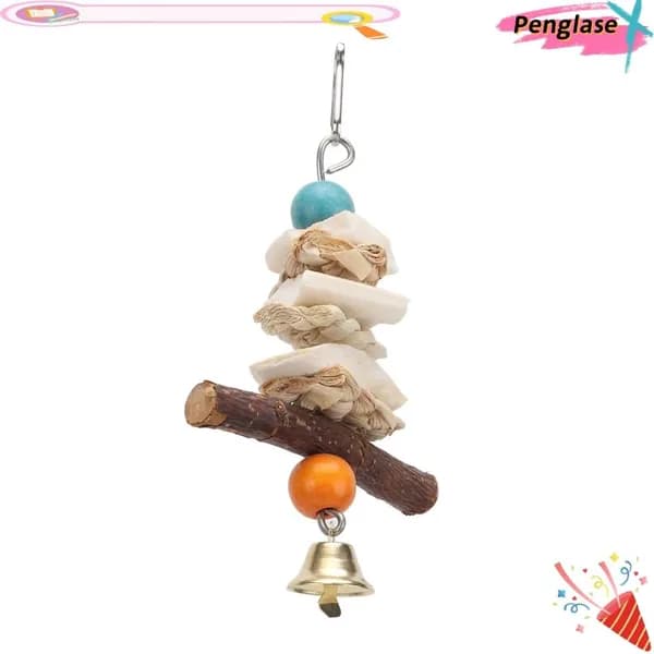 Безопасные игрушки из кутикулярной кости с колокольчиком, для попугаев, дарящие радость вашим питомцам