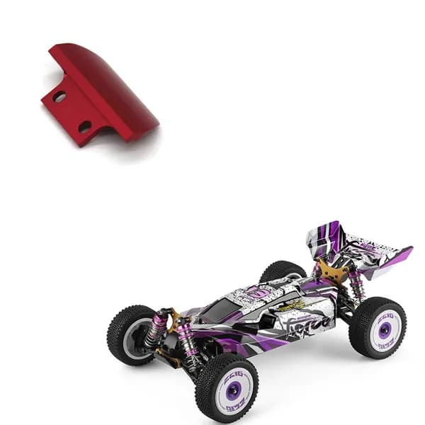 Металлический передний бампер для радиоуправляемой машинки Wltoys 144001 124017 124019, красный.