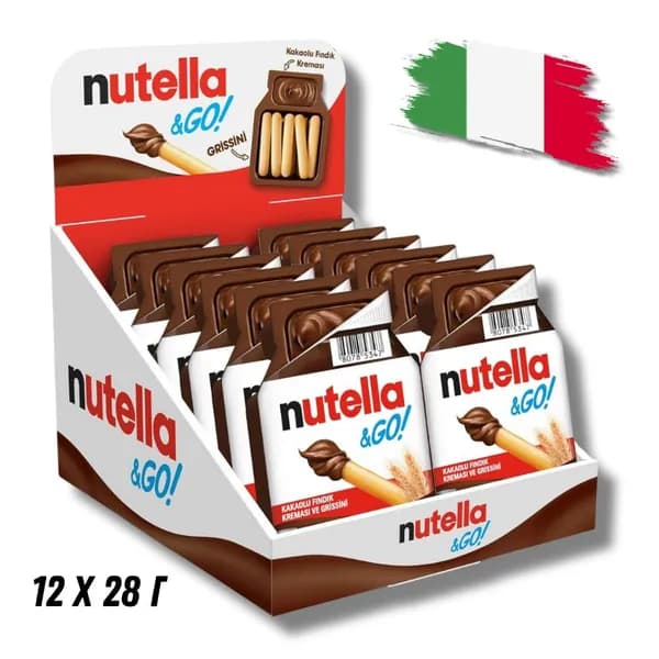 Nutella&Go Какао-ореховый крем и гриссини 28 гр 12 шт.