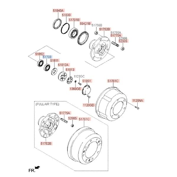Подшипник ступицы передней наружный HD120 (Koyo Япония)