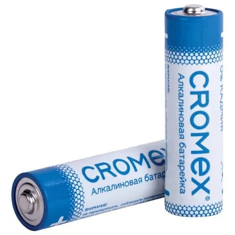 Батарейки алкалиновые пальчиковые комплект 4 шт., cromex (кромекс) alkaline, aa (LR6, 15A), спайка, ,(набор из 1 шт)