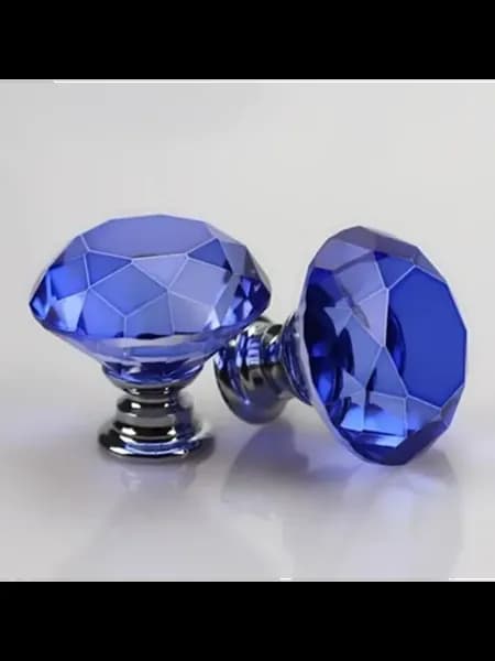 Ручки для шкафов из хрустального стекла 6 шт. Синий, Blue