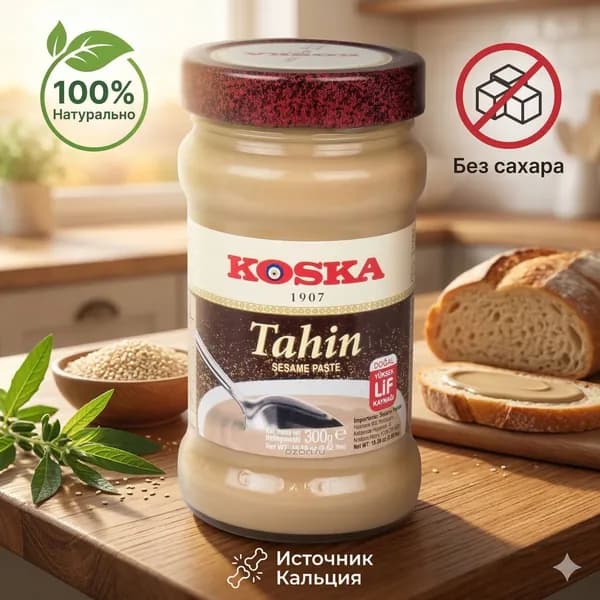 ахини KOSKA кунжутная паста 100% натуральная, 300 г