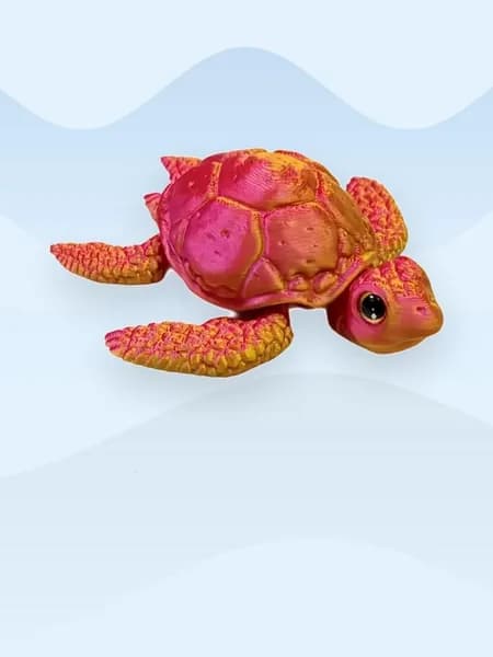 Морская черепаха 3D печать подвижная игрушка, - 2