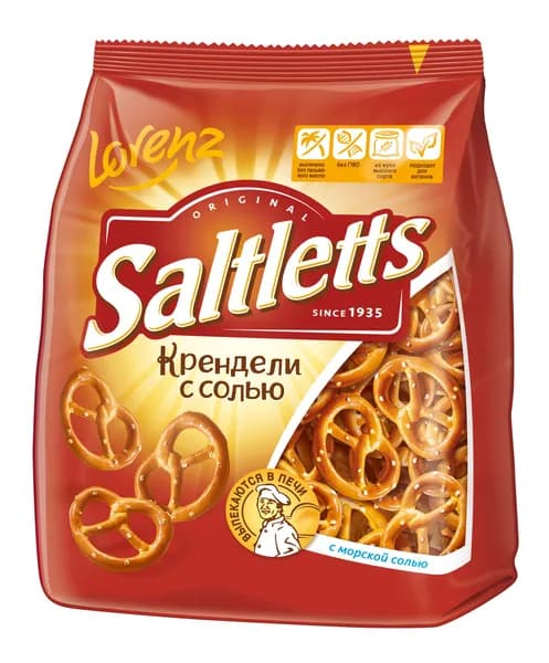 Крендельки Lorenz Saltletts Классические соленые крендели, 150 г