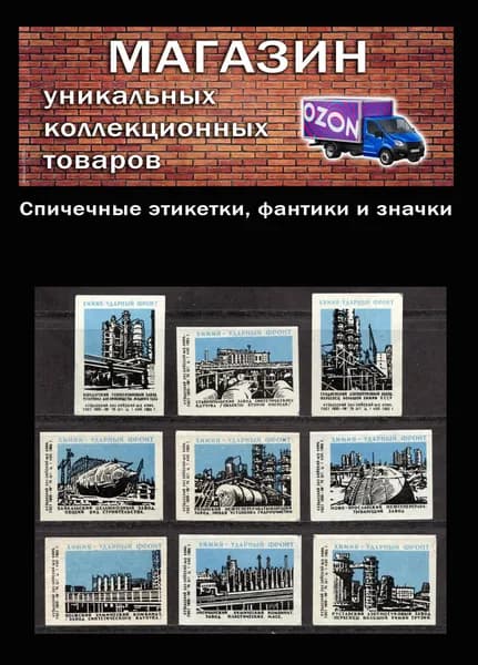 Спичечные этикетки СССР. 1965 год. Химия - ударный фронт. Бийская спичечная фабрика.