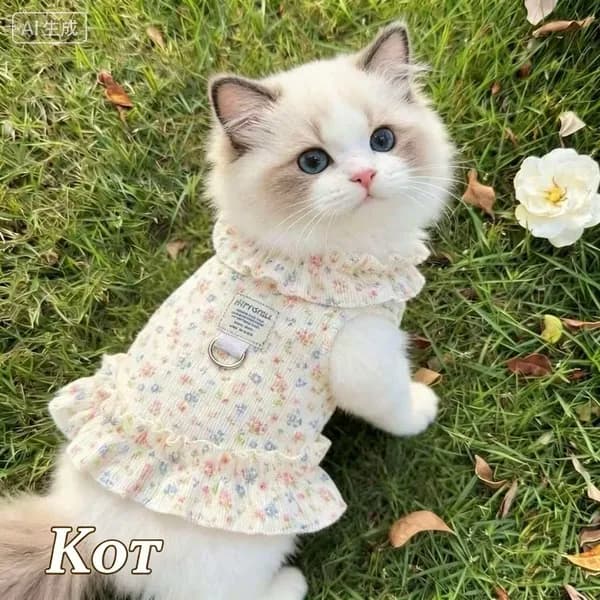 Ретро-юбка-кошка, милая юбка в цветочек