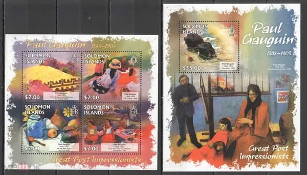 Марки "2013 год, Соломоновы острова. Искусство, живопись Поль Гоген."