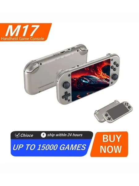 Портативная игровая консоль M17 в стиле ретро, система Linux с открытым исходным кодом, 4,3-дюймовый IPS-экран, портативный карманный видеоплеер, 64 ГБ