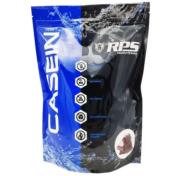 RPS Nutrition Casein Protein - 1000 грамм, двойной шоколад (33 порции)