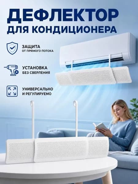 Выдвижной дефлектор кондиционера,дефлектор-шторка от прямого потока воздуха для сплит-системы