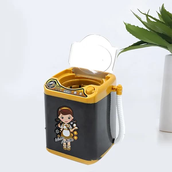 Миниатюрная игрушечная стиральная машина черного цвета для игр детей