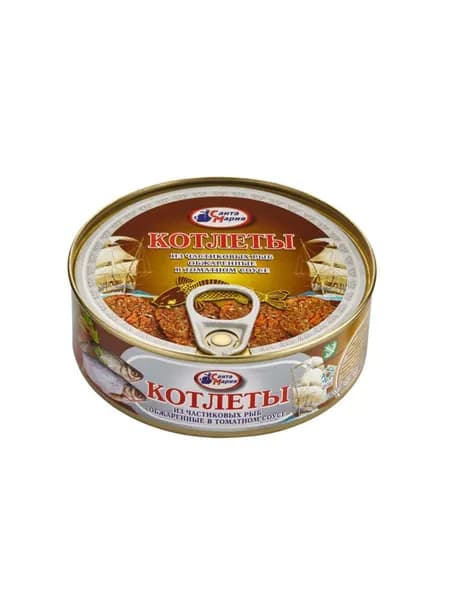 Санта Мария Котлеты из частиковых рыб обжаренные в томатном соусе 230 г