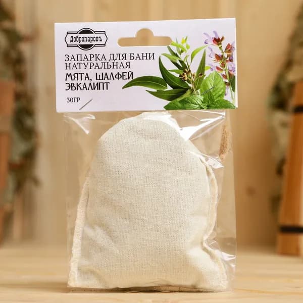 Запарка для бани натуральная "Мята, шалфей эвкалипт" 30 г