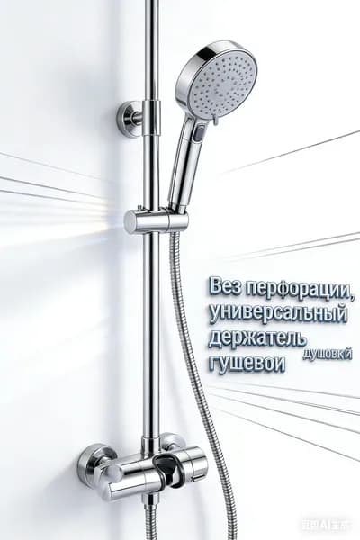 Кронштейн для душевой лейки без отверстий, универсальный скользящий кронштейн, 18-25 мм, 1 шт.