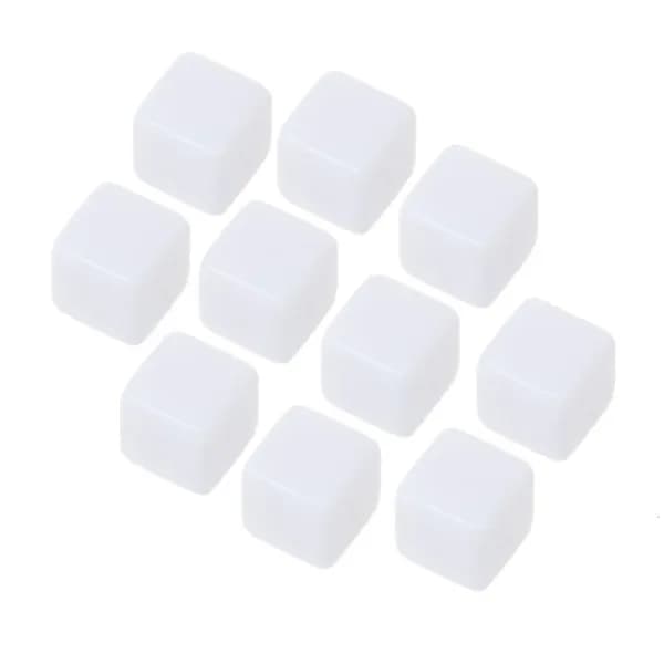 Белые игральные кубики D6, 10 шт., - 16mm