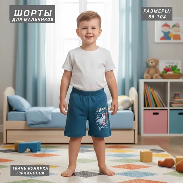 Шорты для малышей для мальчиков 100%хлопок