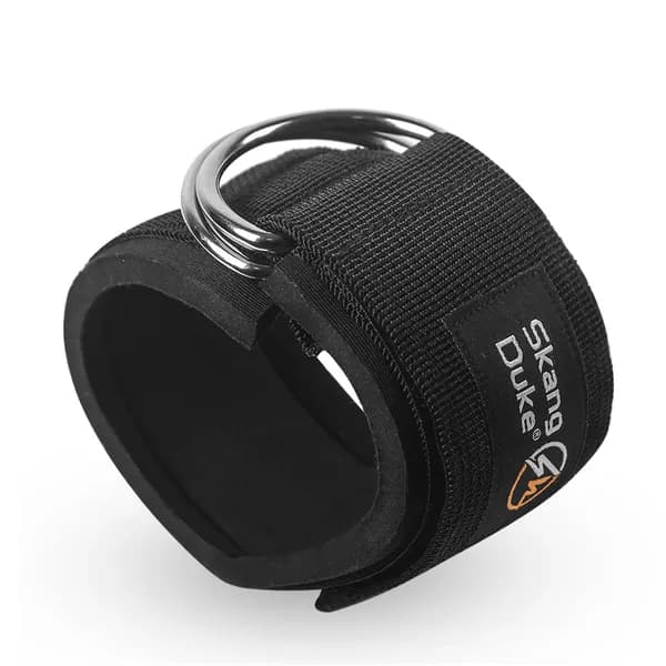 Анкл-браслет для тренировки ног и ягодиц из нейлона с металлическими D-образными кольцами