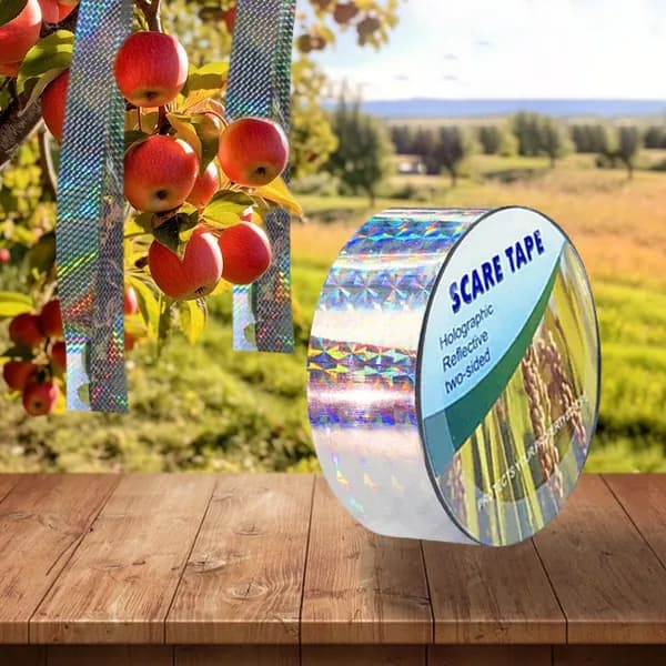 Двусторонняя отпугивающая лента для птиц из ПЭТ-плёнки, ширина 2,4 см, длина 50 м
