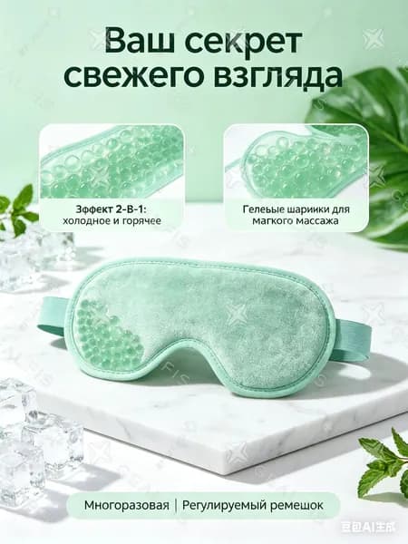 Маска для глаз гелевая охлаждающая с шариками от отеков и темных кругов, многоразовая маска-компресс для сна и релаксации, холодная и горячая