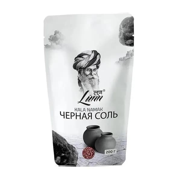 Lunn Соль черная, 200 г